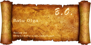 Batu Olga névjegykártya